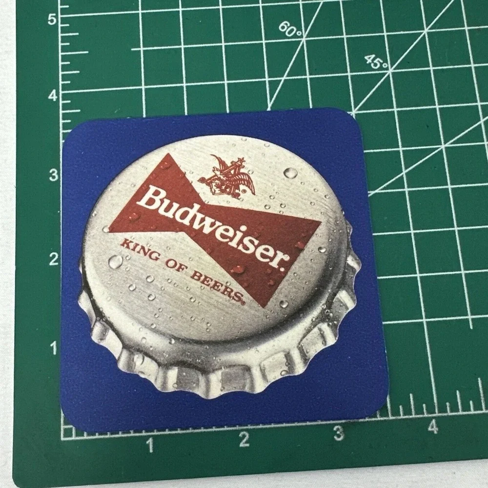 Budweiser King of Beers Coasters Set of 4 Bottle Cap &‎ Ad Graphics